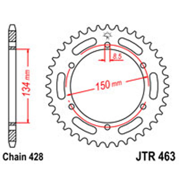 JT JT Rear Sprockets R/W 463-50T KAW